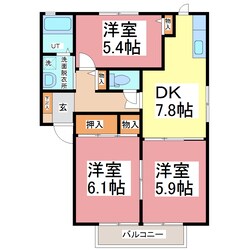 ドミール　ハイツ　Ⅱ　Bの物件間取画像